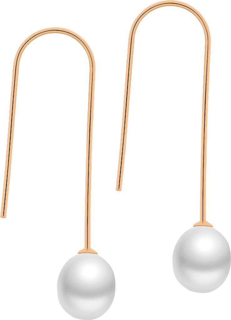 Ohrhänger aus 925 Silber mit Perlen, vergoldet, Silberschmuck für Damen