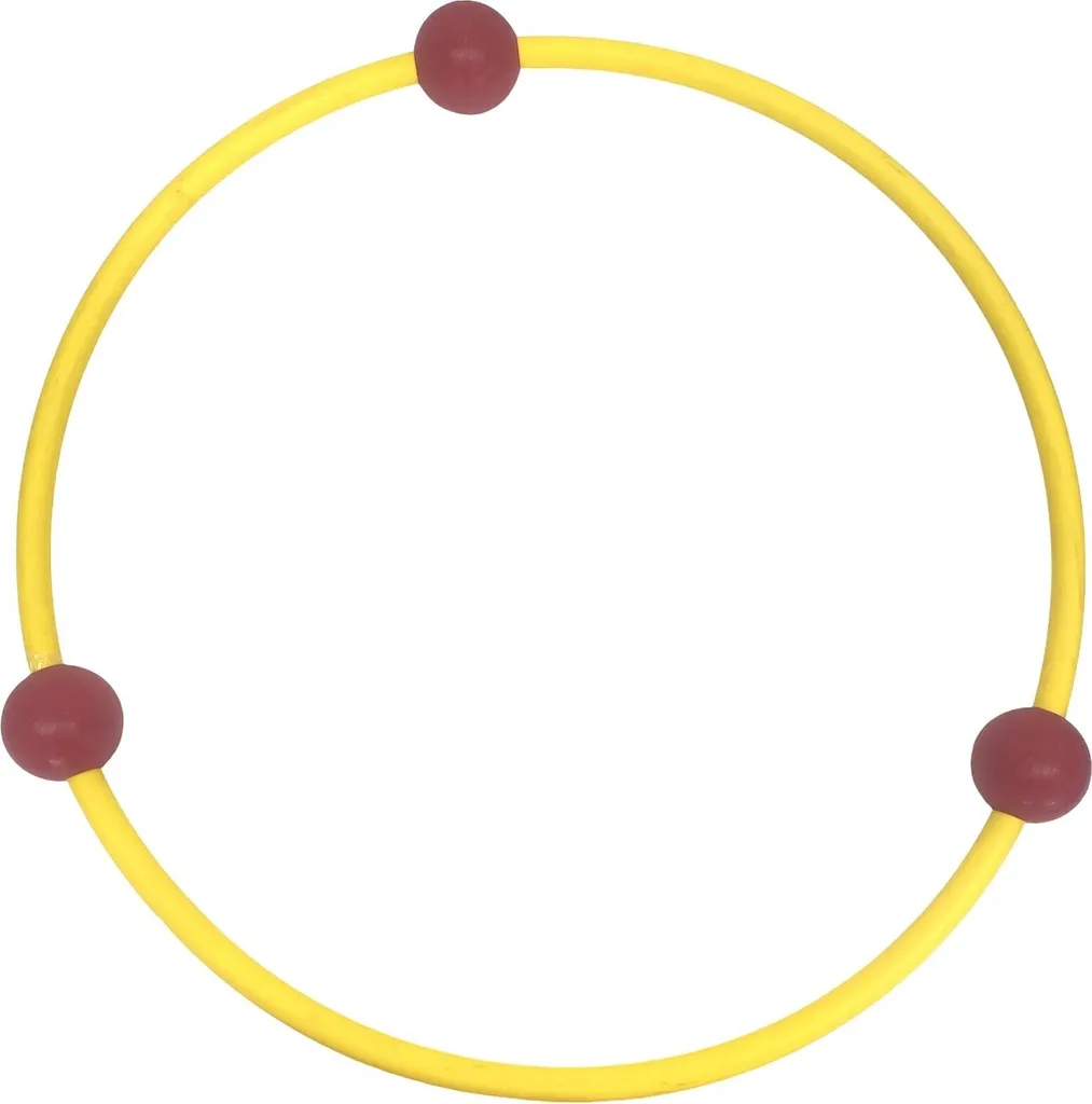 Hoop de fitness jaune 60 cm avec 3 boules lestées pour entraînement