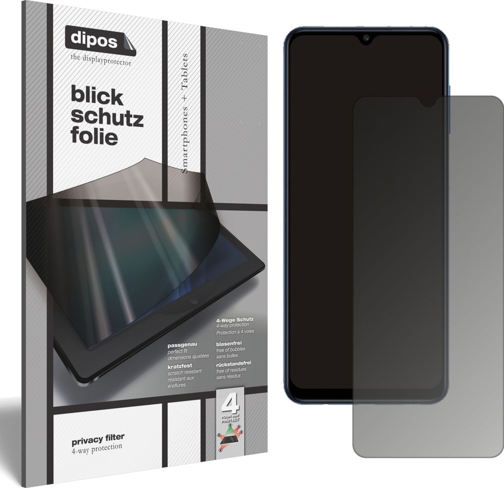 Blickschutzfolie für Samsung Galaxy M12 matt Schutzfolie Folie Display Schutz dipos