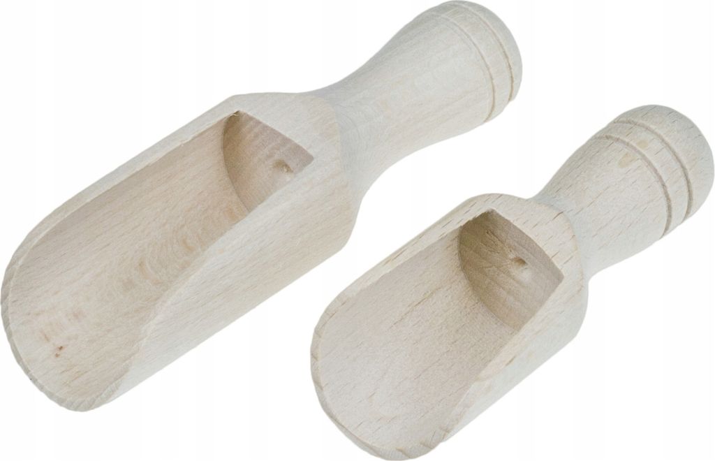 50x Holzschöpfer mit Rille Buche roh | Natur Deko Löffel Set Küche