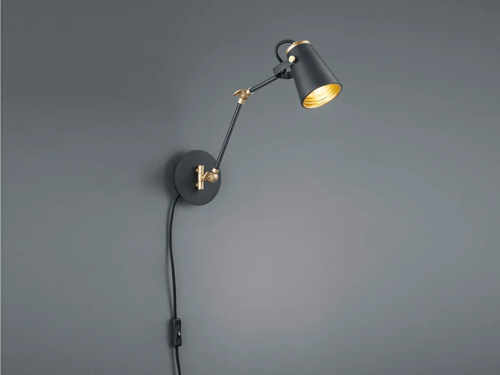 Applique EDWARD Trio Lighting 208870132 | Illuminazione Interni Nera - 8