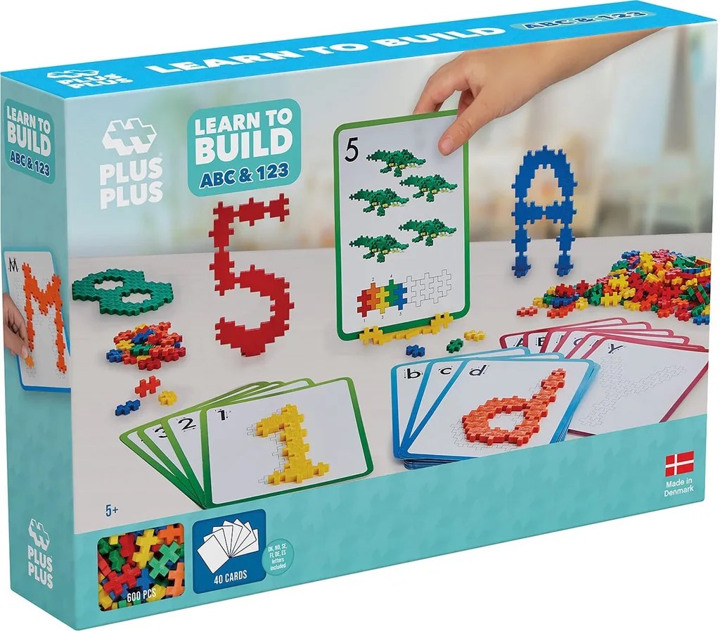 Plus-Plus 600 Briques Créatives ABC & 123 - Jeu de Construction Danois