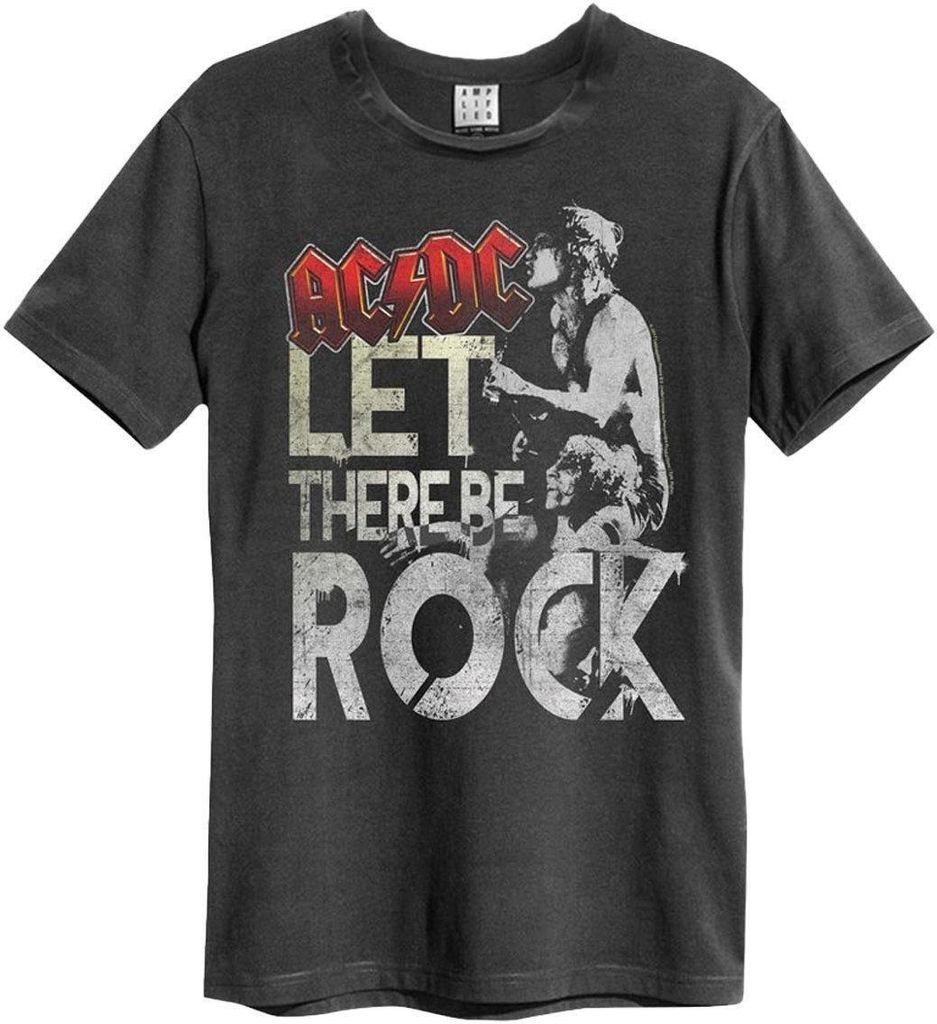 Amplified - "Let There Be Rock" T-Shirt für Herren/Damen Uni GD1286 (S) (Holzkohle)