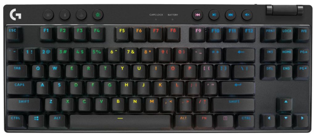 Logitech G PRO X TKL, Kabellos, RF Wireless + Bluetooth, Mechanischer Switch, QWERTY, RGB-LED, Schwarz