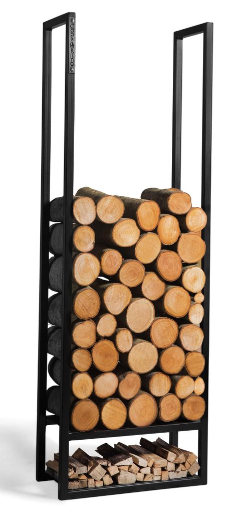 Kaminholzregal Missouri Stahl schwarz 120 cm Brennholzregal Holzlager