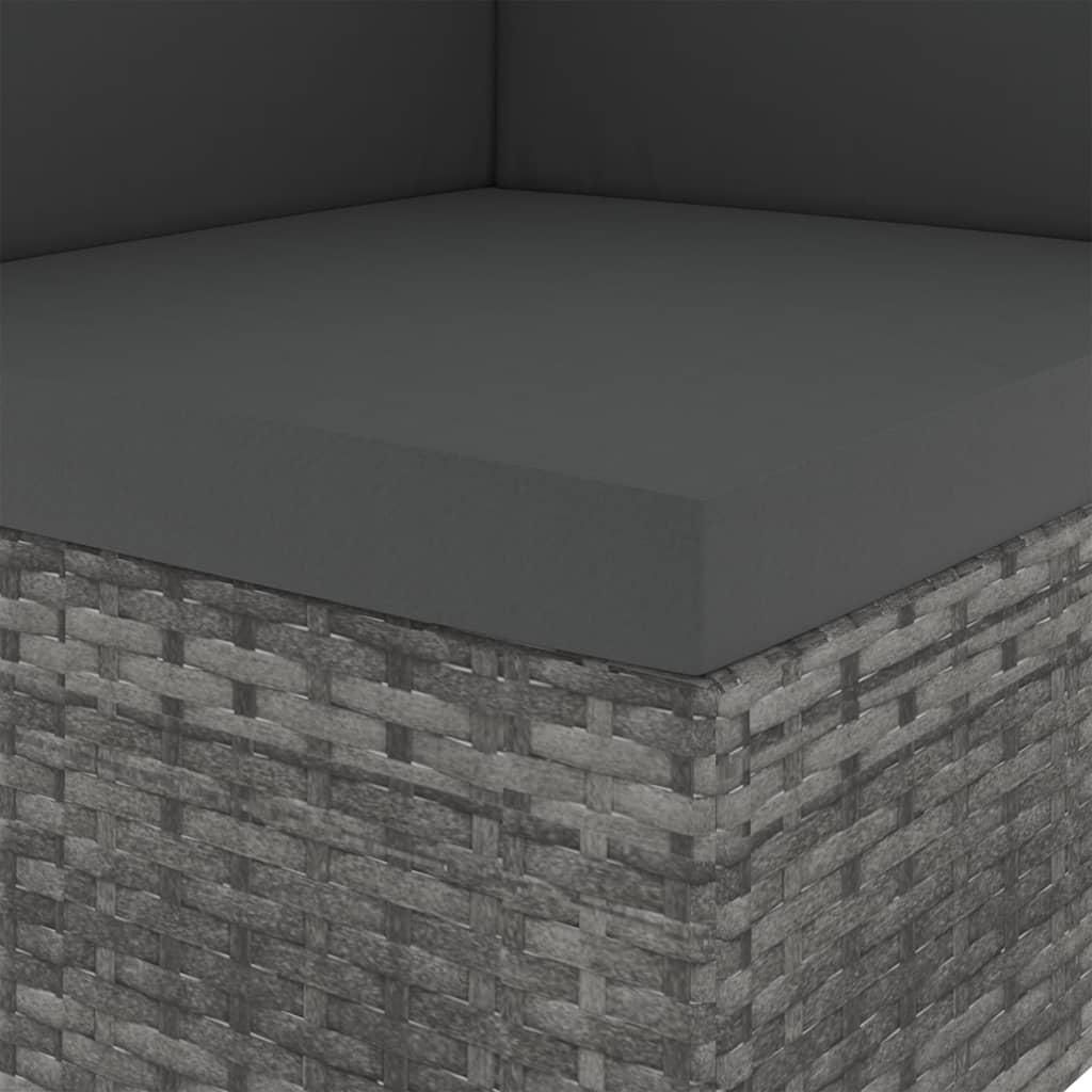 vidaXL Modułowa sofa narożna z rattanu w kolorze szarym Zdjęcie produktu 