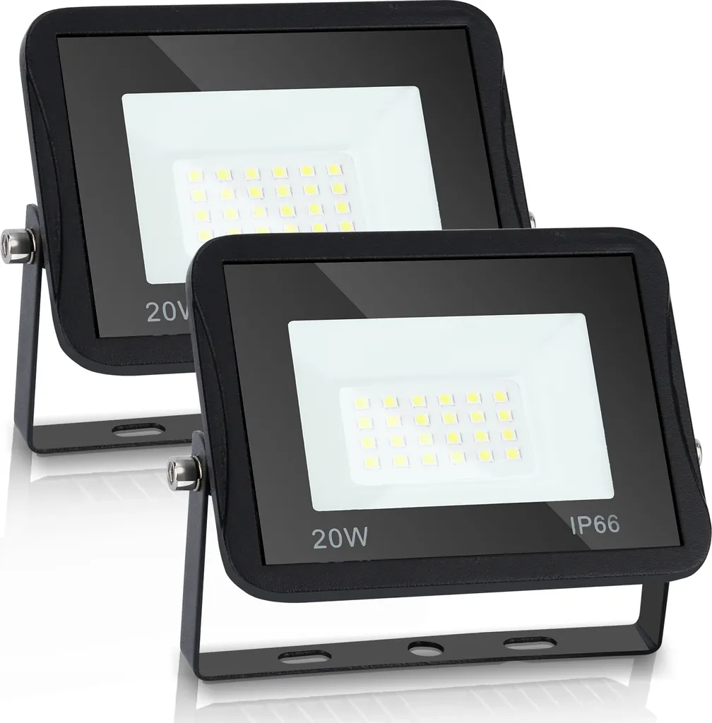 Kit 2X SWANEW Faretto LED 20W: Luce Fredda Professionale per Esterni