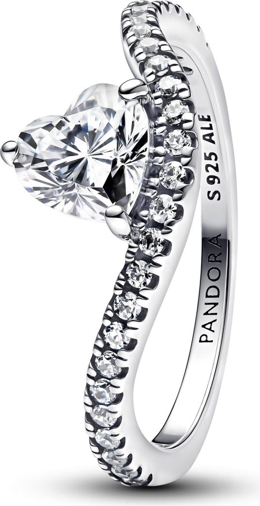 Pandora 193661C01-56 - Wavy Pavé Herz - Ring-56 ist maat 17.75