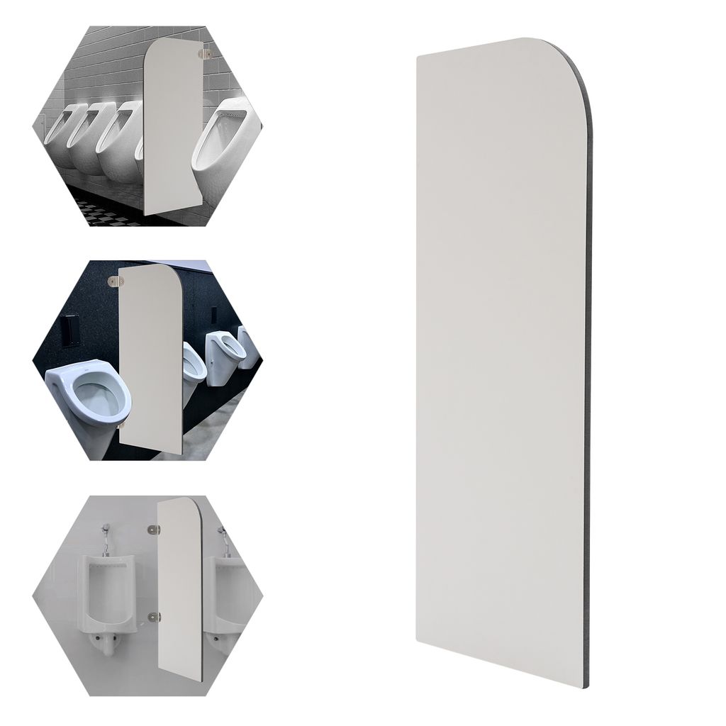 Urinale-Trennwand Lichtgrau Toilettenabtrennung Wandmontage Männer 40*90cm (Runder Winkel)