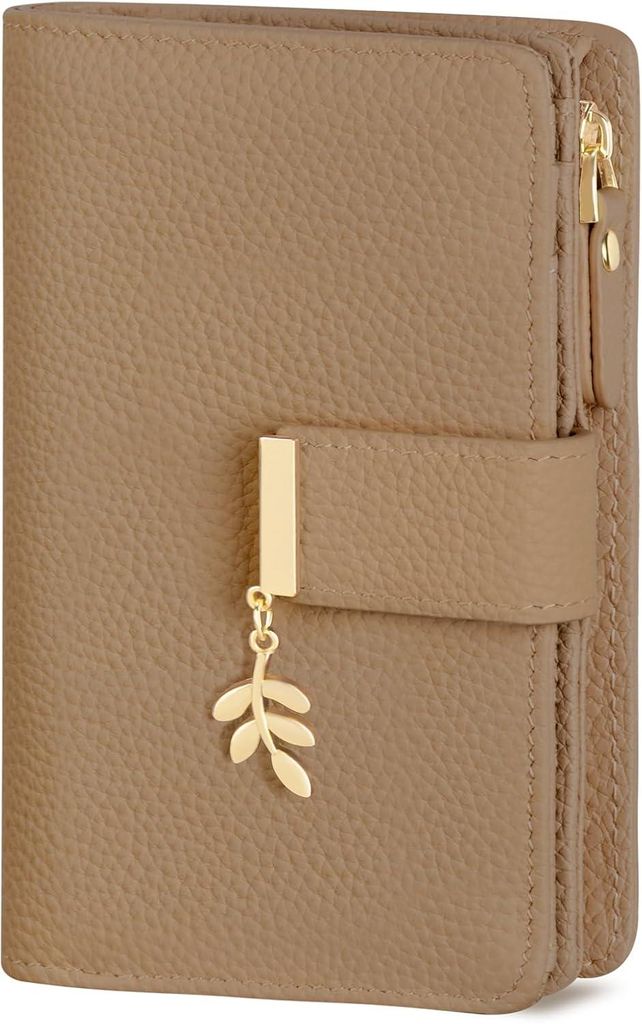 Geldbörse Damen klein, Kleines Portemonnaie Damen Kunstleder, Mini Geldbeutel Frauen mit Kartenfächer Portmonee mit Großes Zipper Münzfach