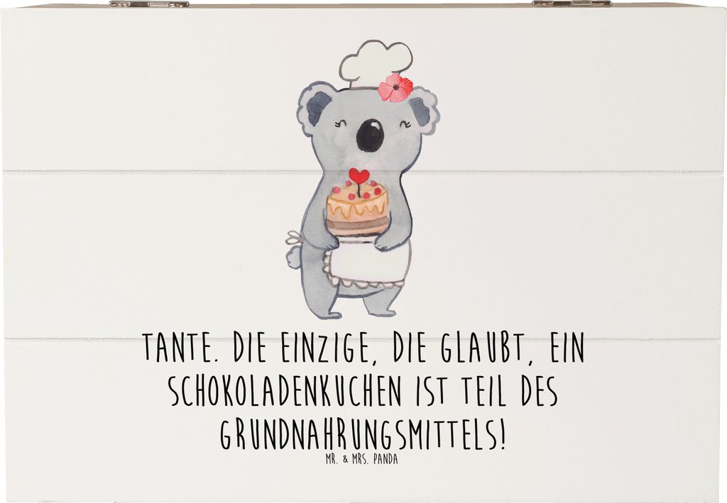 Mr. & Mrs. Panda Box Tante Schokoladenkuchen 22 x 15 cm - Weiß - Geschenk, Humor, Schatzkiste, Neffe, Liebe, Familie, schmuckbox, Weihnachten, han...