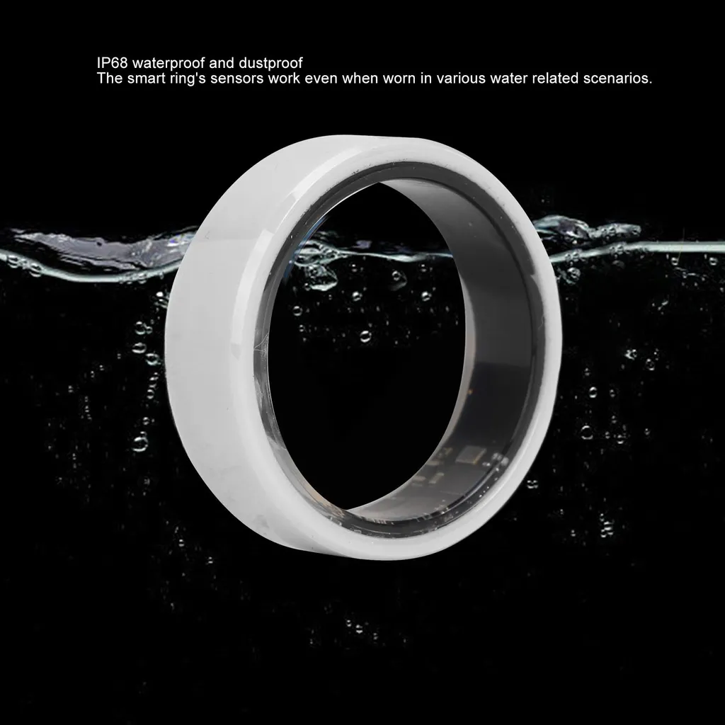 Bague Connectée Blanche IP68 Tracker de Santé et Sommeil Rechargeable 8 - 5
