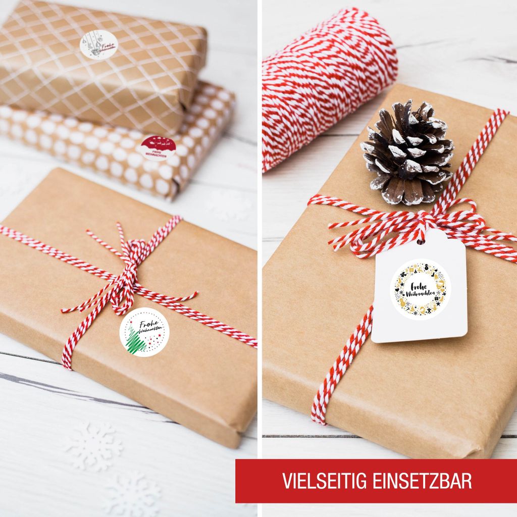Aufkleber Weihnachten DE weiß - 96x Weihnachtsaufkleber für Produktbild 5