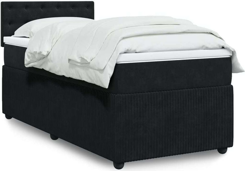 Maison Exclusive - Boxspringbett mit Matratze Schwarz 90x200 cm Samt
