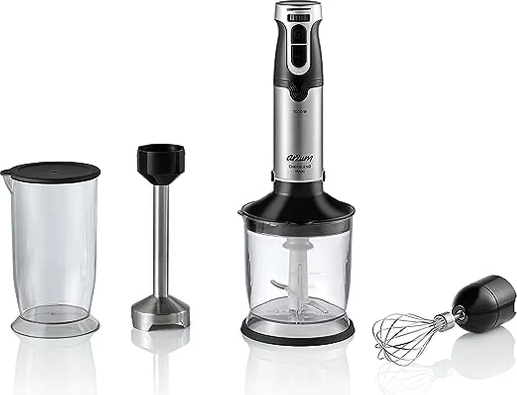 Set de Mixeur Plongeant Multifonction Arzum 1000W Kit Complet Argenté