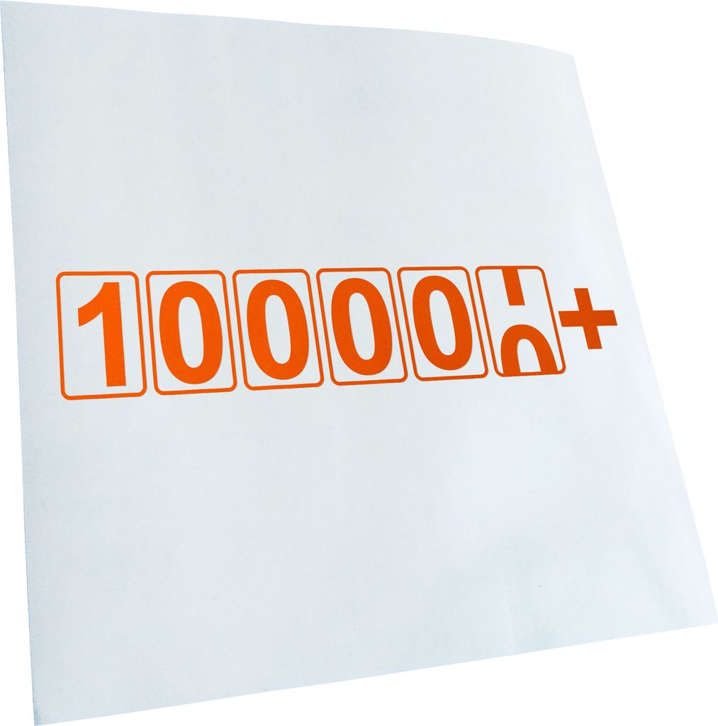 Kiwistar - Autoaufkleber - Kilometeranzeige 100000+ Tachometer Heckscheibenaufkleber - Aufkleber für Auto Kfz Fahrrad, LKW, Truck Mofa
