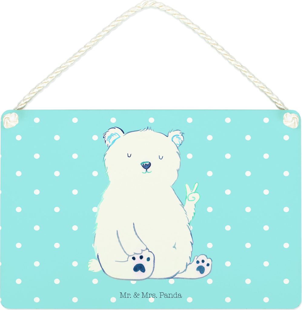 Mr. & Mrs. Panda Schild Eisbär Faul DIN A4 - Blau Pastell - Geschenk, holzbild, Homeoffice, Bär, Büro, Holzschild, Bürojob, Teddy, Wandbild Hol...