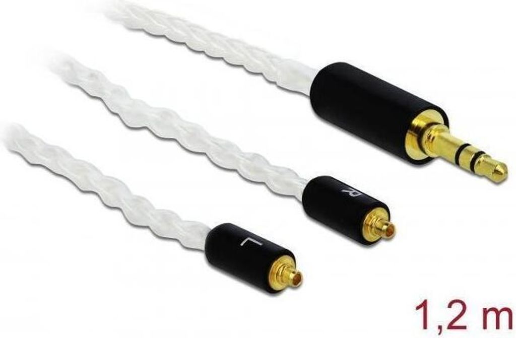 DeLOCK 85845 Audio Kabel 3.5mm 3pin Klinkenstecker zu 2x MMCX Stecker 1.2m