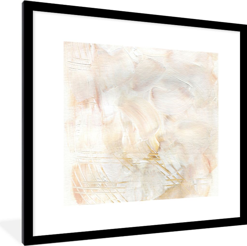 MuchoWow Gerahmtes Poster Taupe - Design - Abstrakt 40x40 cm - Poster mit Schwarzem Bilderrahmen Wandposter Rahmen Foto Bilder - Poster - Plakat ...