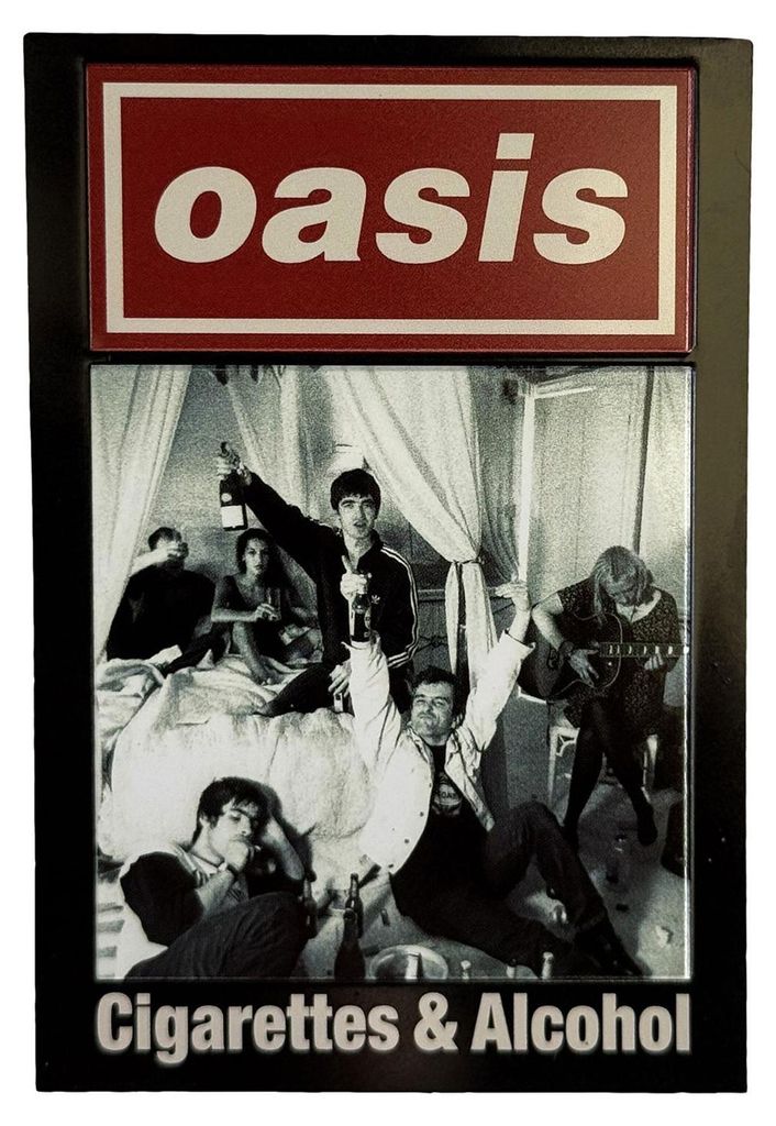 Oasis - "Cigarettes & Alcohol" Einzelbett Kühlschrank-Magnet RO15841 (Einheitsgröße) (Schwarz/Weiß)