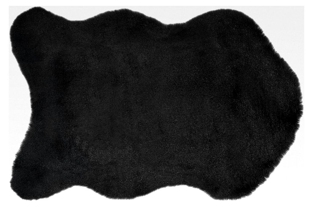 Kunstfell Dekoteppich rosa grau Taupe Creme Sitzkissen Lammfellimitat Felloptik Verschiedene Größen Herz Wolke Tischläufer Läufer (Schwarz, 60 ...