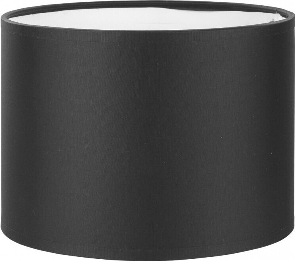 Lampenschirm Stoff für Tischlampe E27 rund Ø 20 cm Zylinder Schwarz