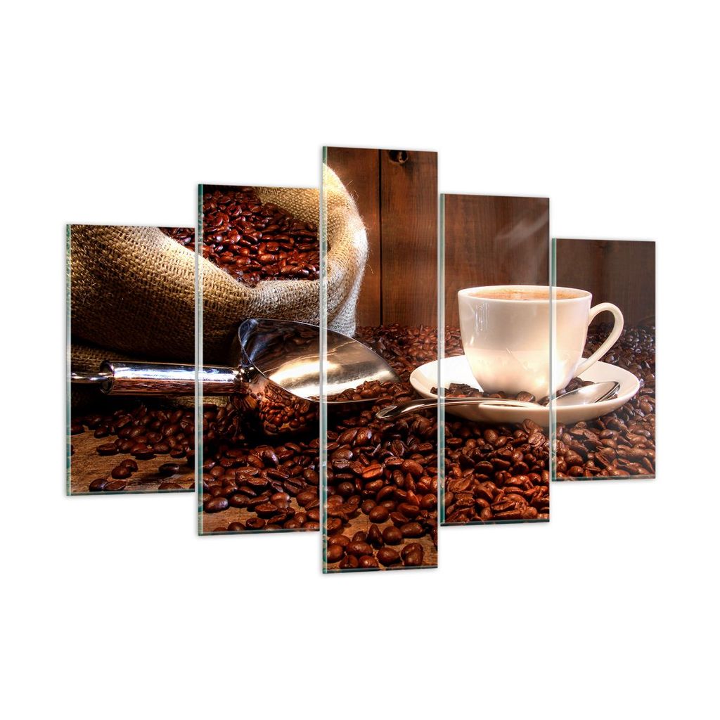 Bilder auf glas - Cup Samen Coffe - 150x100cm - Glasbilder - Wandbilder - Kunstdruck - zum Aufhängen bereit - Wanddekoration aus Glas - Glas Bilde...