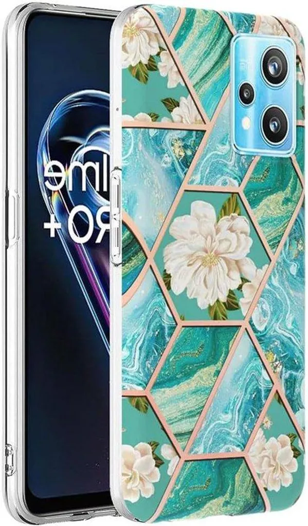 Housse smartphone anti-taches de chocolat silicone vert marbré