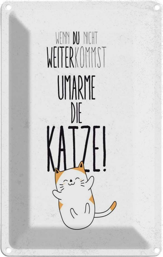 vianmo Blechschild 30x20 cm Katze nicht weiter kommst umarme