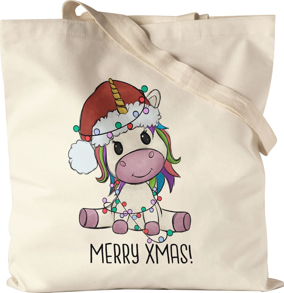 Merry Christmas Jutebeutel Stoffbeutel Geschenkidee Produktbild 
