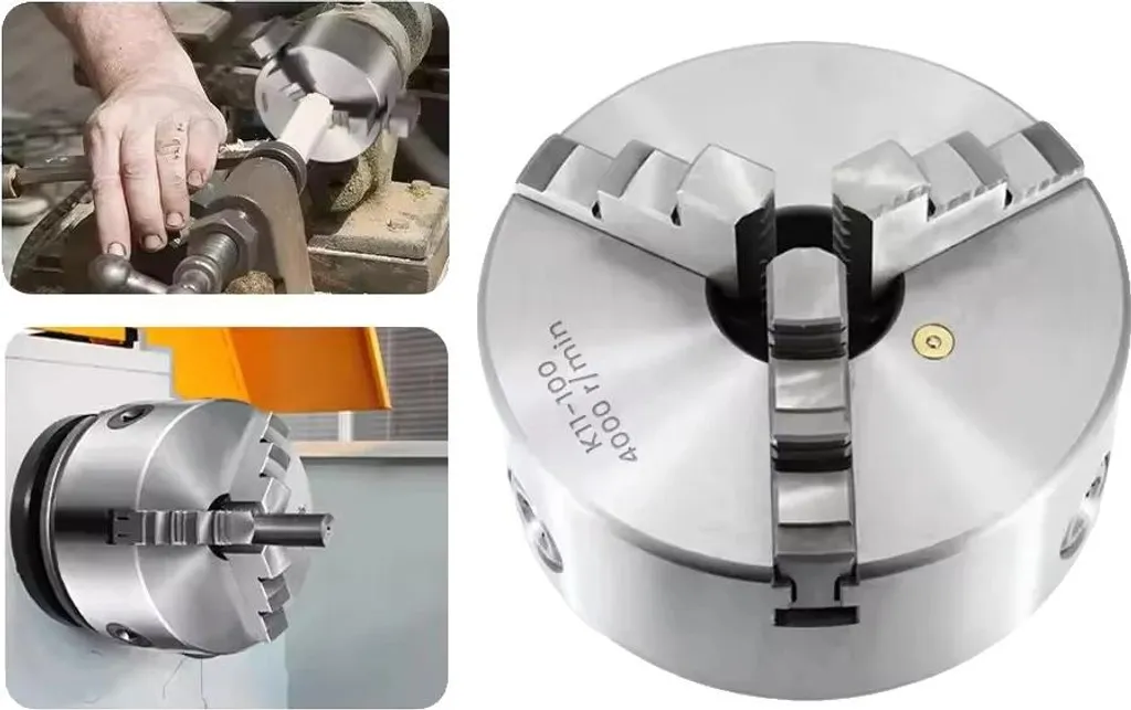 Mandrin de Tour 100mm pour Usinage de Précision, 3 Mors Manuel K11
