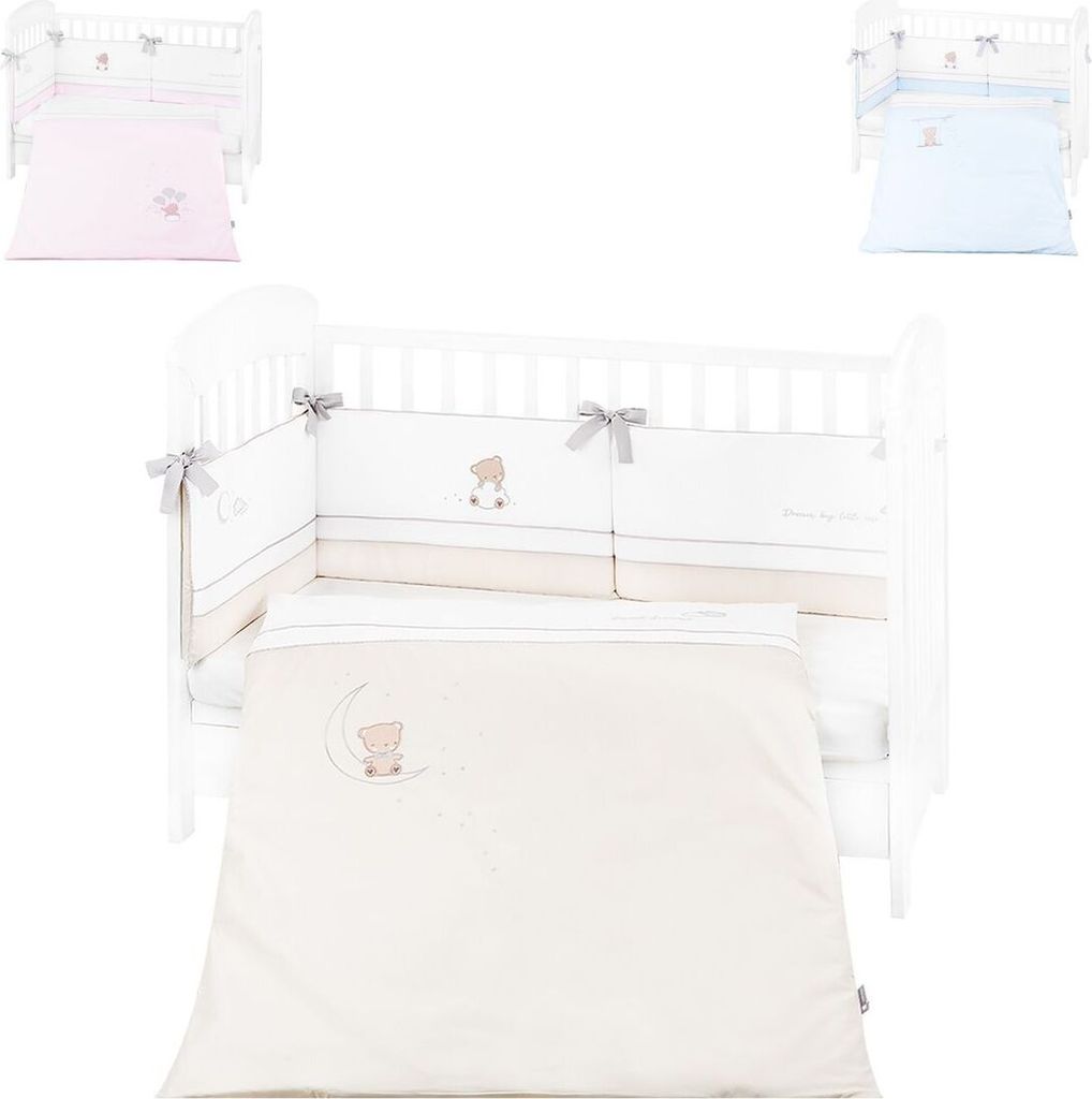 Kikkaboo Babybettwäsche Set Dream Big 3-teilig Decke 135 x 95 für Bett 140 x 70 beige