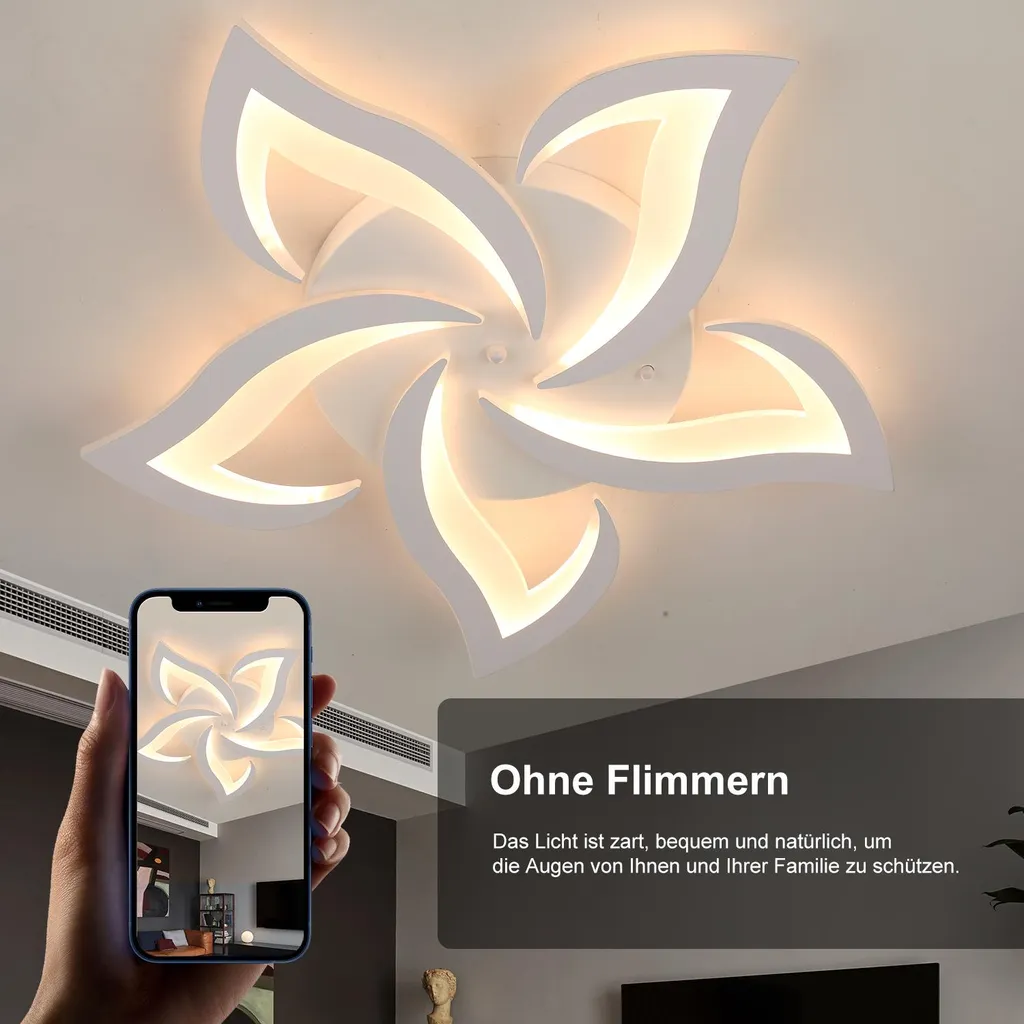 Plafonnier Blanc Dimmable 50W : Éclairage Orientable Haute Luminosité - 4