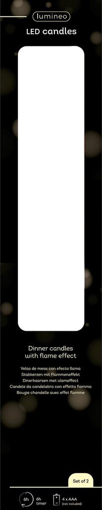 Lumineo LED Kerze gerade warmweiß batteriebetrieben mit Timer