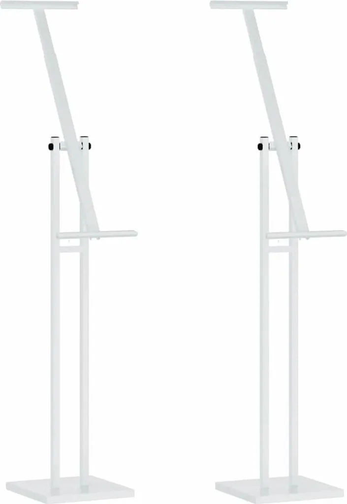 vidaXL Présentoirs Blancs 2 Pièces en Acier Durable 26,5 x 26,5 x 150 cm