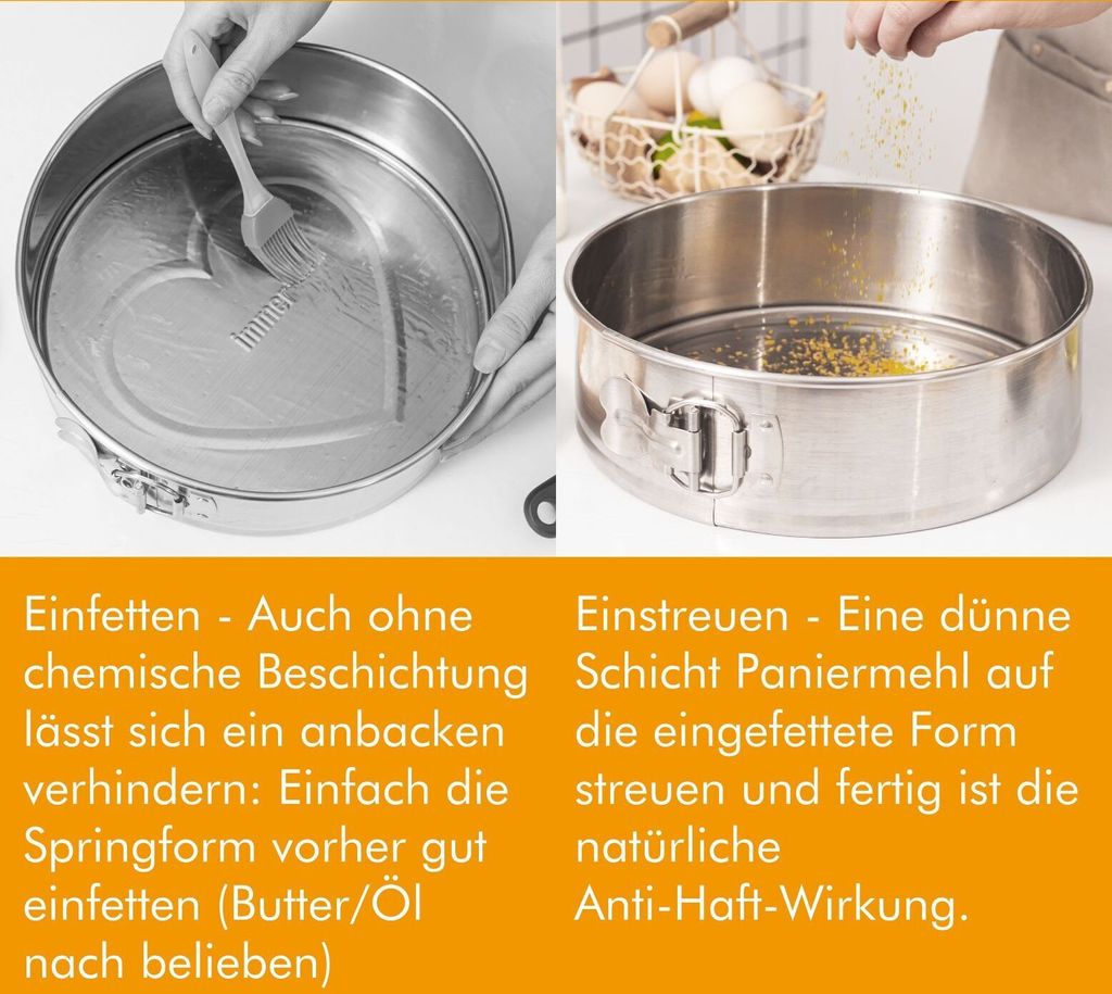 Springform Edelstahl Backform Kuchenform unbeschichtet Produktbild 7