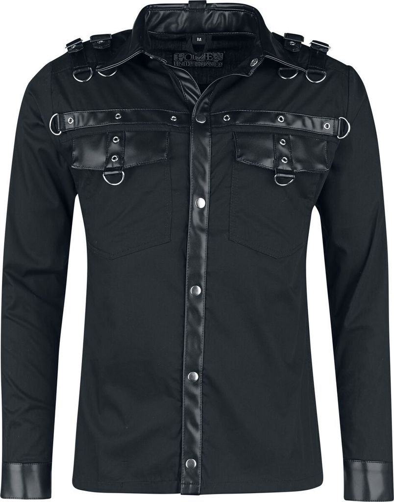 Poizen Industries Langarmhemd Herren Ajani Shirt schwarz XXL