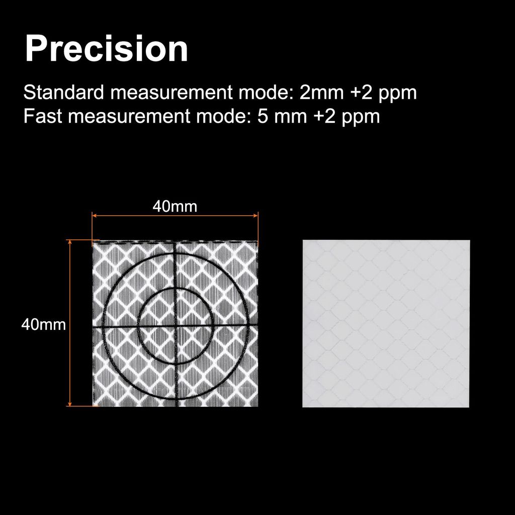 100 Stš¹ck TotalStation Reflektor 40x40mm Selbstklebendes Reflektorband Vermessungszielmarken fš¹r Totalstationen, Wei?.