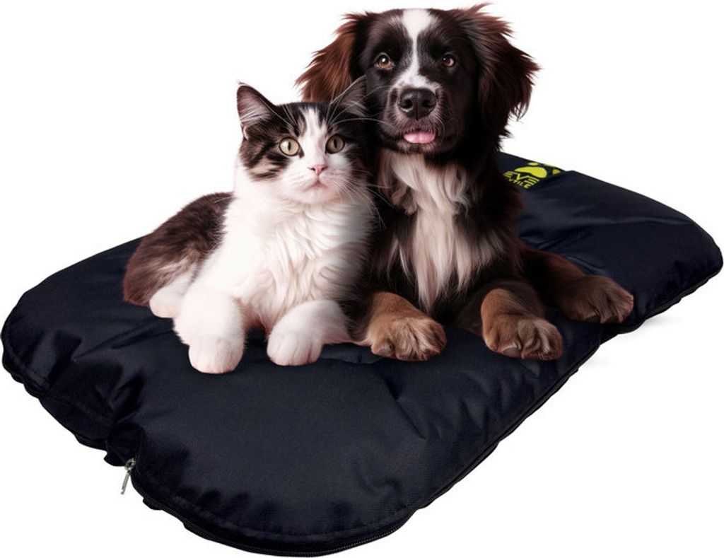 EVE Textile Hundebett Katzenbett 85x70x5 cm Schwarz Hundekorb Katzenkorb Hundekissen Katzenkissen Hundesofa Katzensofa Bett für Haustiere Hund Katz