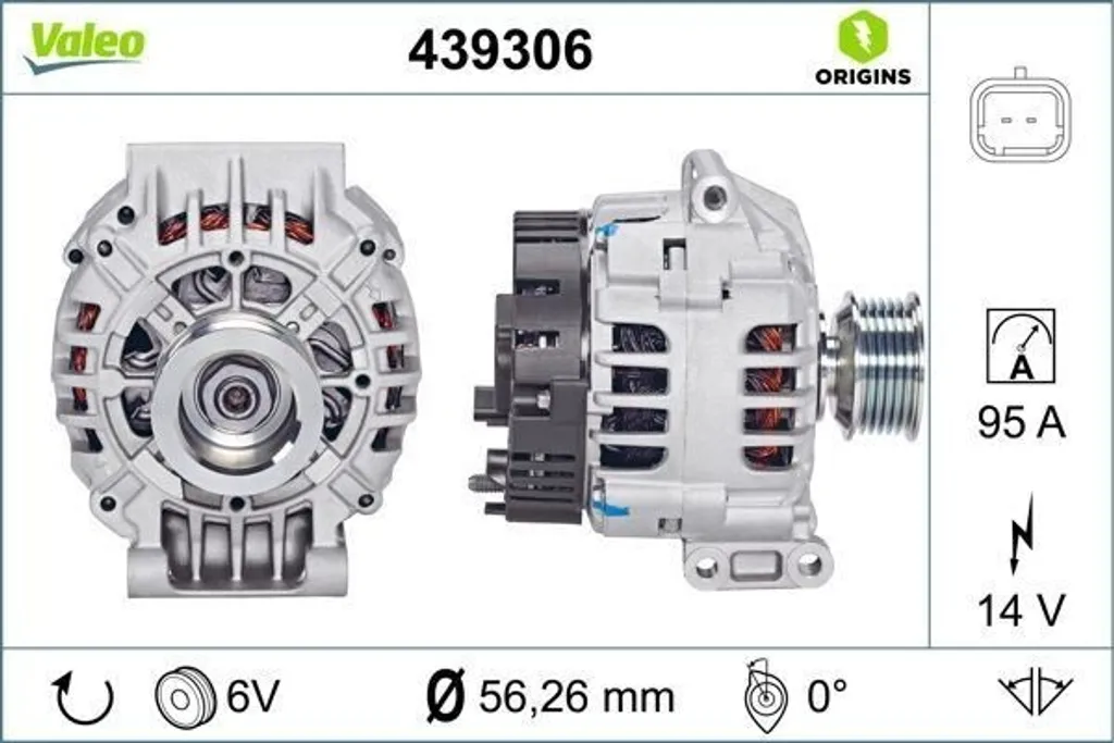 Alternateur neuf Valeo 439306 pour Dacia Sandero et Logan motorisation 1.4