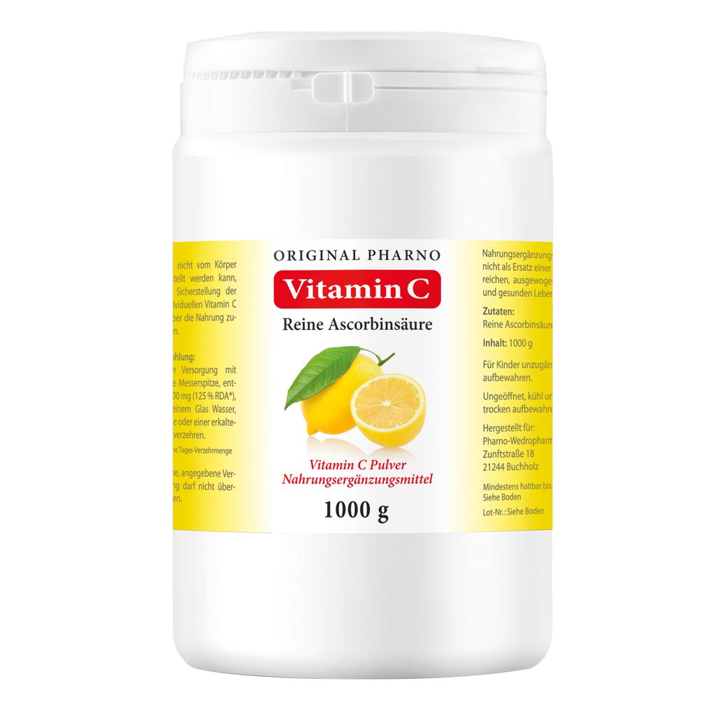 Original Pharno Vitamin C Pulver - 1000g / 1kg - Reine Ascorbinsäure