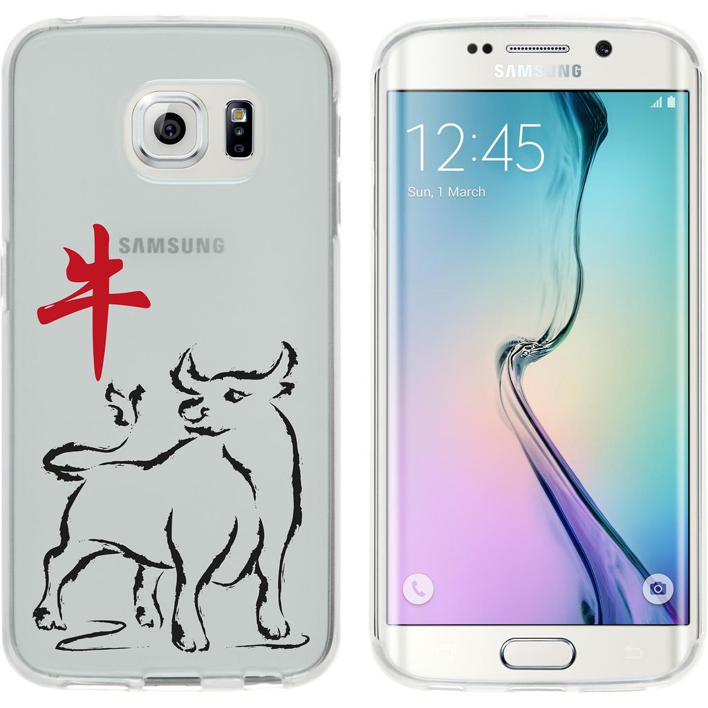 PhoneNatic Case kompatibel mit Samsung Galaxy S6 Edge Silikon-Hülle Tierkreis Chinesisch M2