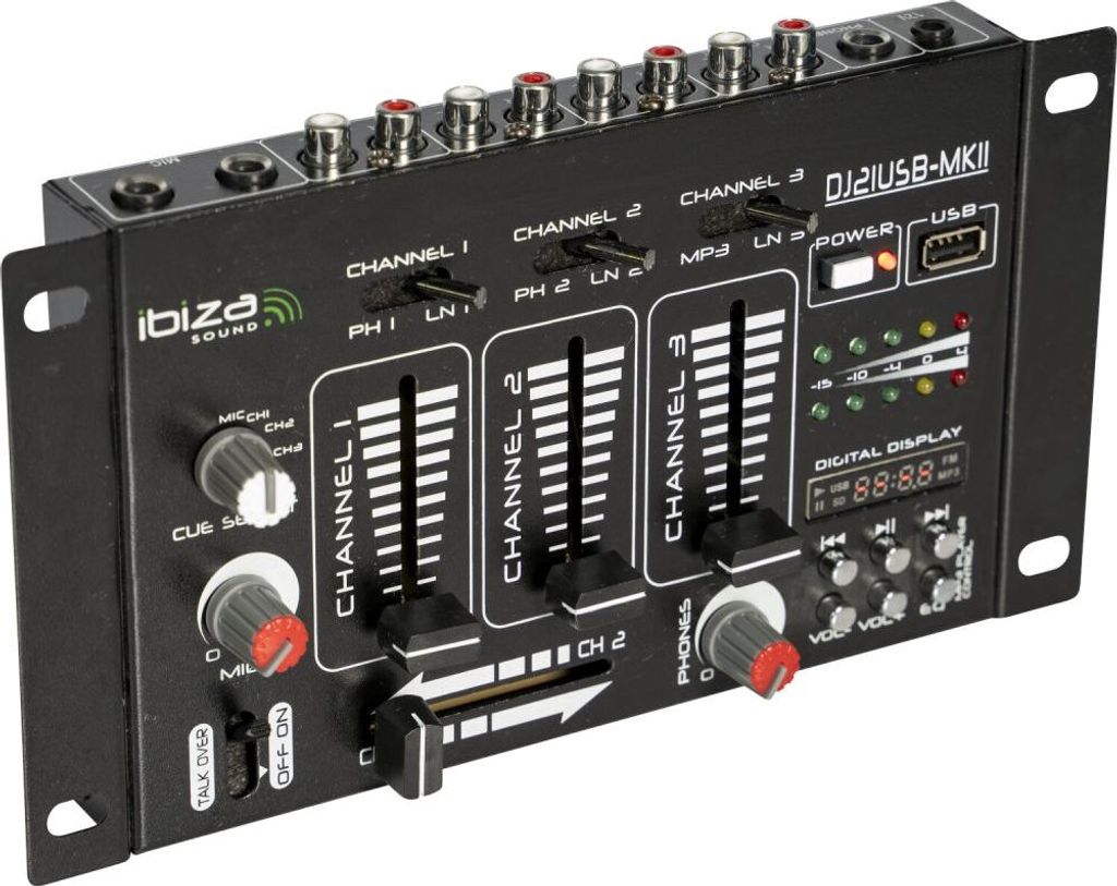 mixer DJ a 2 canali IBIZA ''DJ 22 USB'' crossfader, Immagine del prodotto 