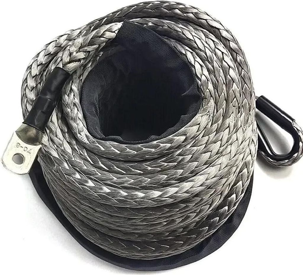 Windenseil - Synthetisches Verlängerungsseil - 30 m Länge - UHMW-PE Material - Für ATV/UTV/SUV, Lkw, Boot, Offroad - Grau