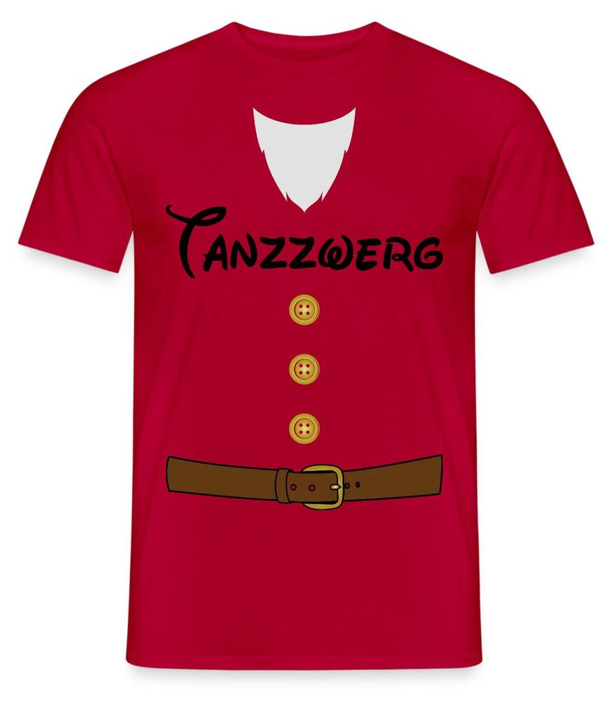 Spreadshirt Tanzzwerg Sieben Zwerge Karneval-Kostüm für Erwachsene Männer T-Shirt, XL, Rot