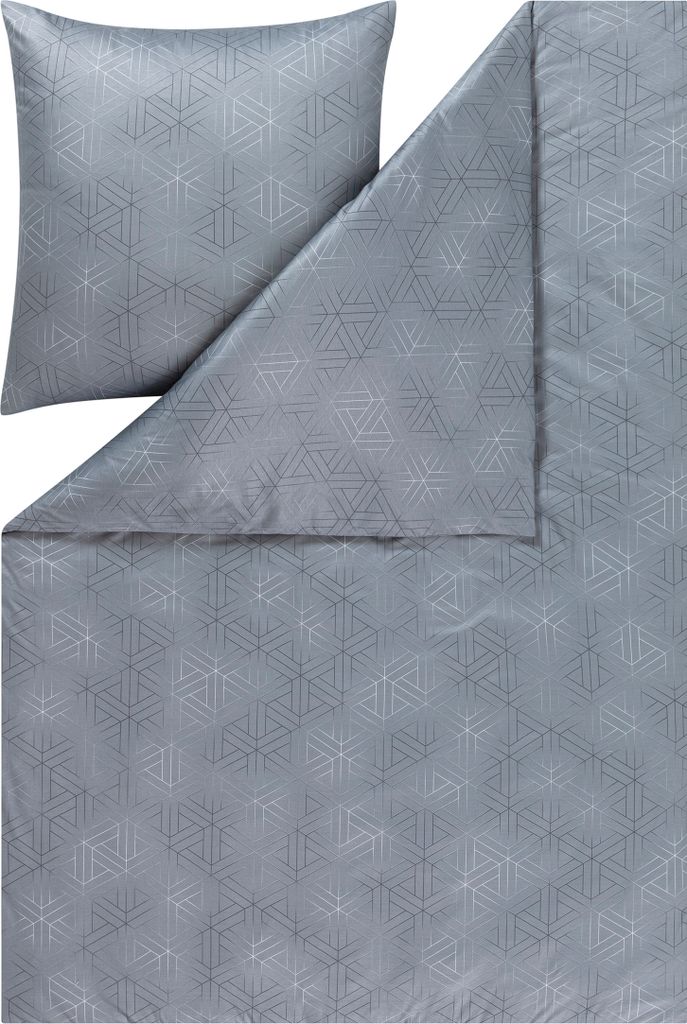 Estella Ateliers Bettwäsche-Garnitur-Mako-Interlock-Jersey Pippa Farbe graphit Größe 135x200+80x80