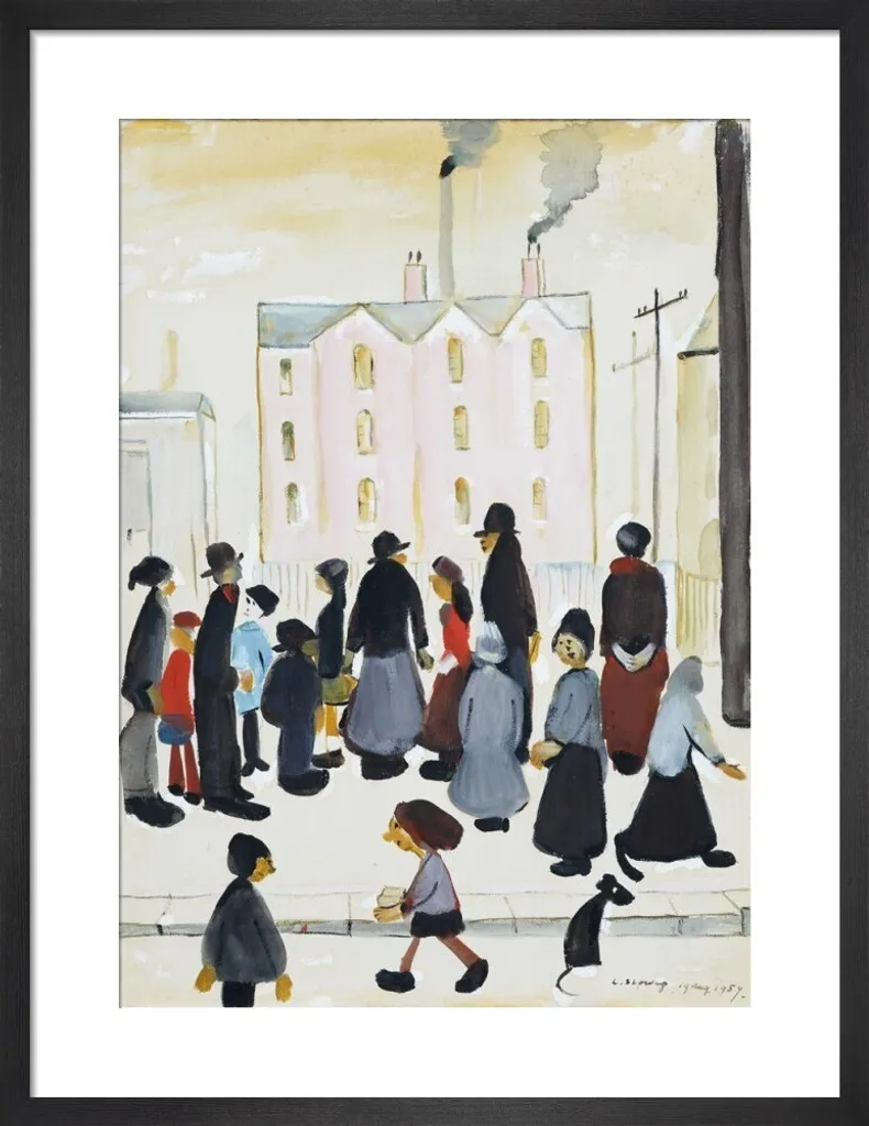 L.S. Lowry Group of People 1959 - Pannello Decorativo 59x40cm Bunt