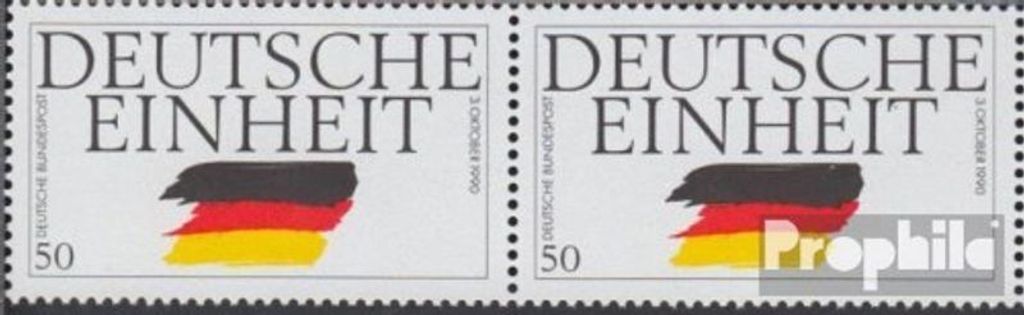Briefmarken BRD (BR.Deutschland) 1990 Mi 1477I, Strich am E (Feld 24) postfrisch Deutsche Einheit