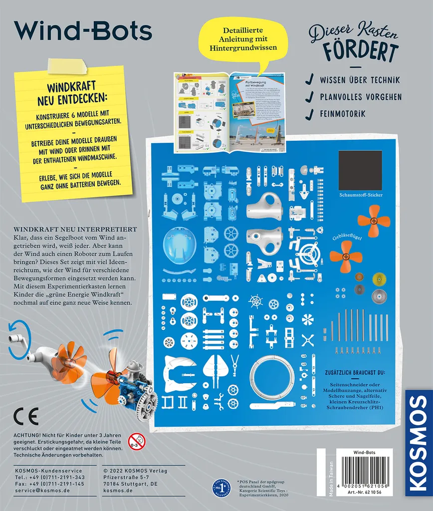 KOSMOS 621056 Wind Bots : Kit de Construction Robot Éolien 6-en-1 - 5