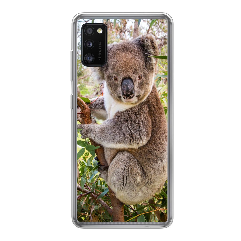 MuchoWow Handyhülle Schutzhülle Hülle für Samsung Galaxy A41 Koala - Blätter - Kinder - Jungen - Mädchen Silikon Softcase Handy Hülle - Mo...